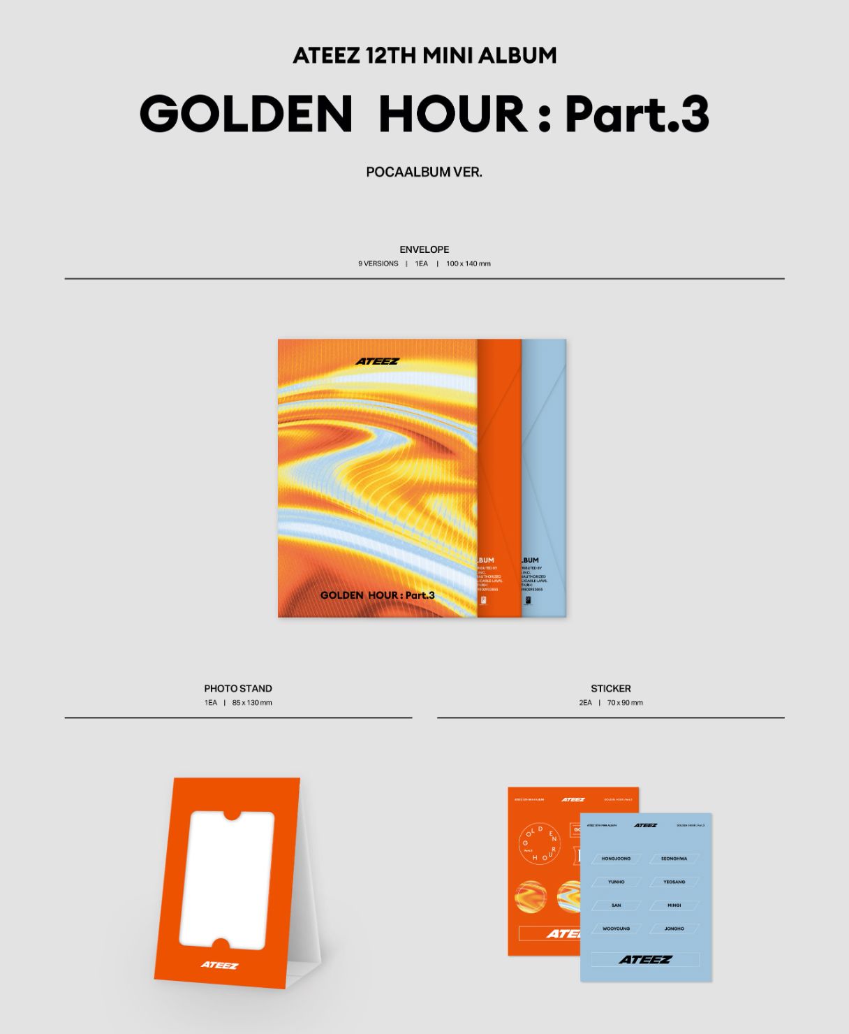 ATEEZ - GOLDEN HOUR : PART.3 (POCA ALBUM VER.) + YES24 Photocard Nolae
