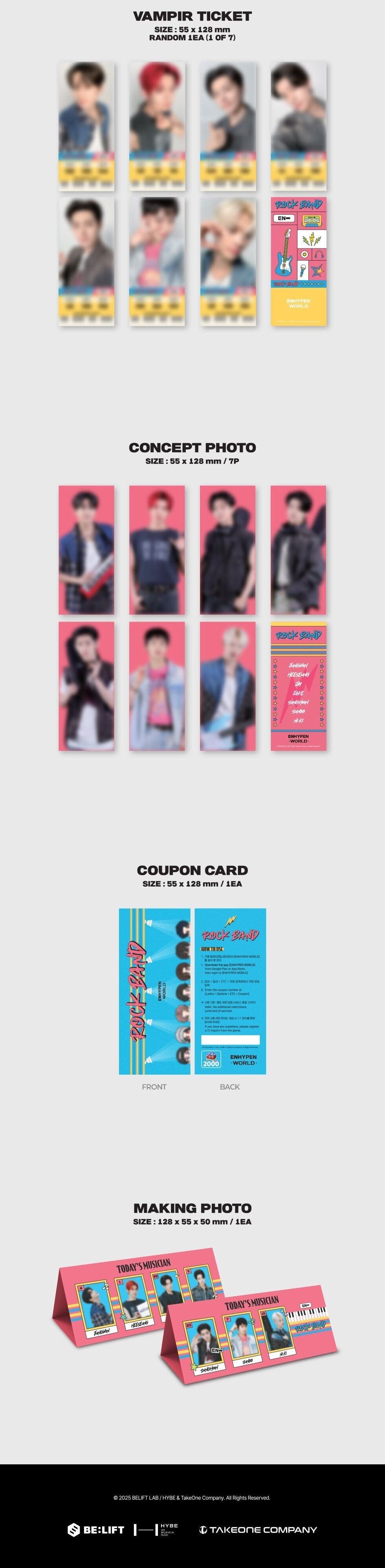 ENHYPEN - WORLD COUPON CARD COLLECTION (ROCK BAND BASIC VER.) Nolae
