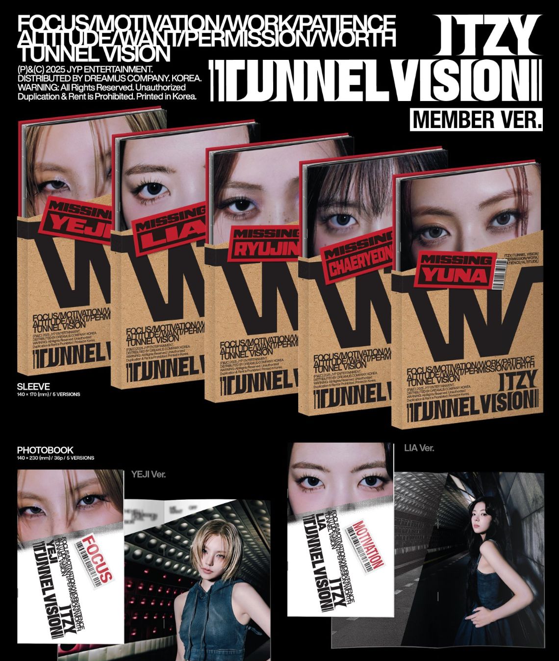 ITZY - TUNNEL VISION (MEMBER VER.) Nolae