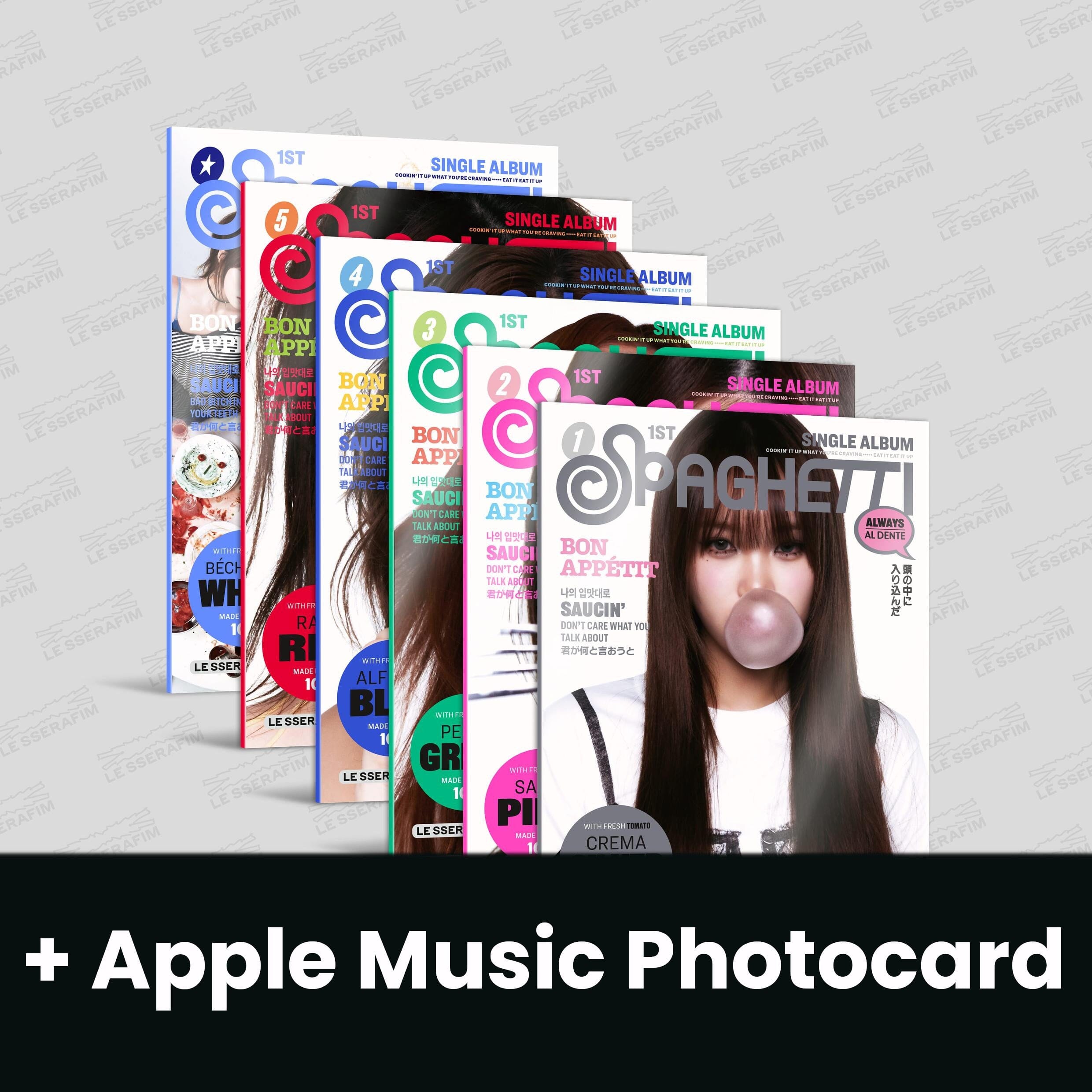 LE SSERAFIM - SPAGHETTI (COMPACT VER.) + Apple Music Photocard Nolae