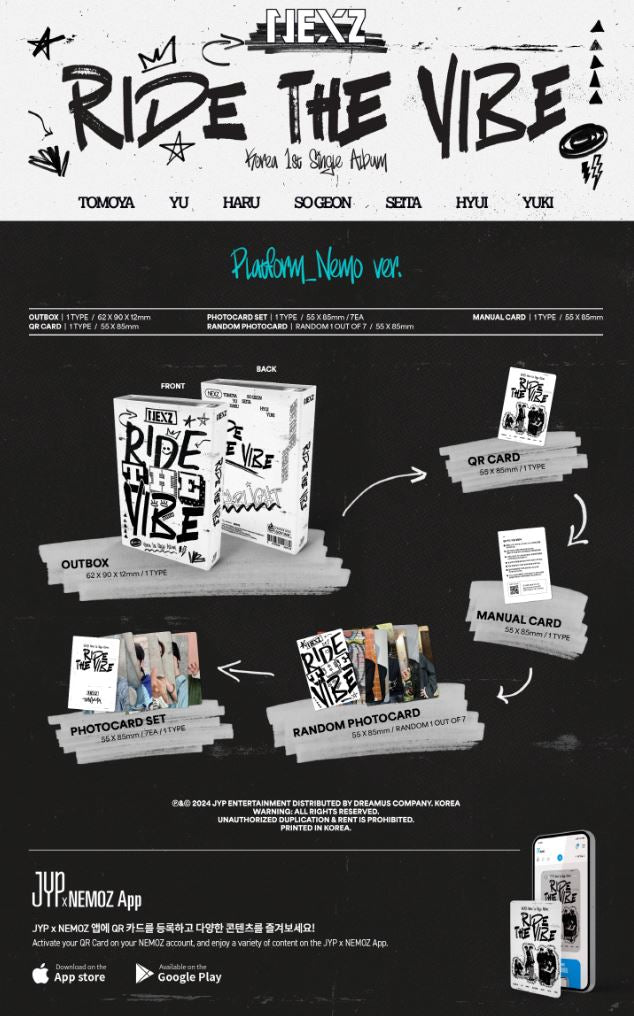 NEXZ - RIDE THE VIBE (KOREA 1ST SINGLE ALBUM) PLATFORM NEMO VER.