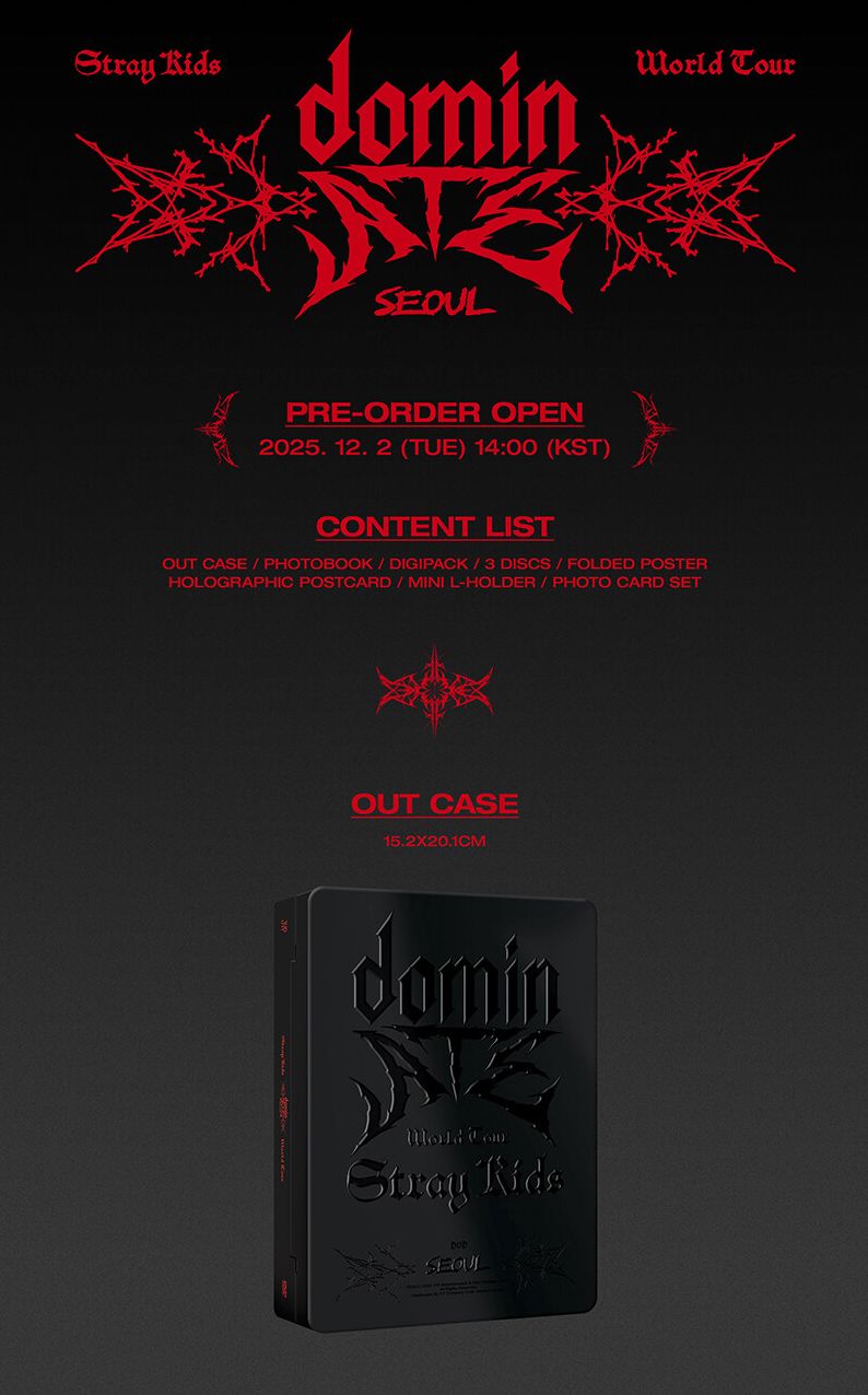 STRAY KIDS - WORLD TOUR 'DOMINATE SEOUL' (DVD & BLU-RAY) + FANS SHOP Postcard Set Nolae