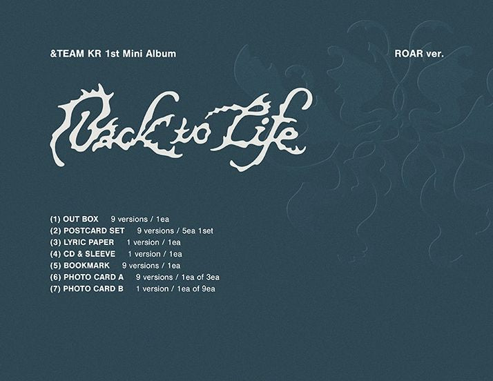 &TEAM - BACK TO LIFE (1ST KOREAN MINI ALBUM) (ROAR VER.) Nolae