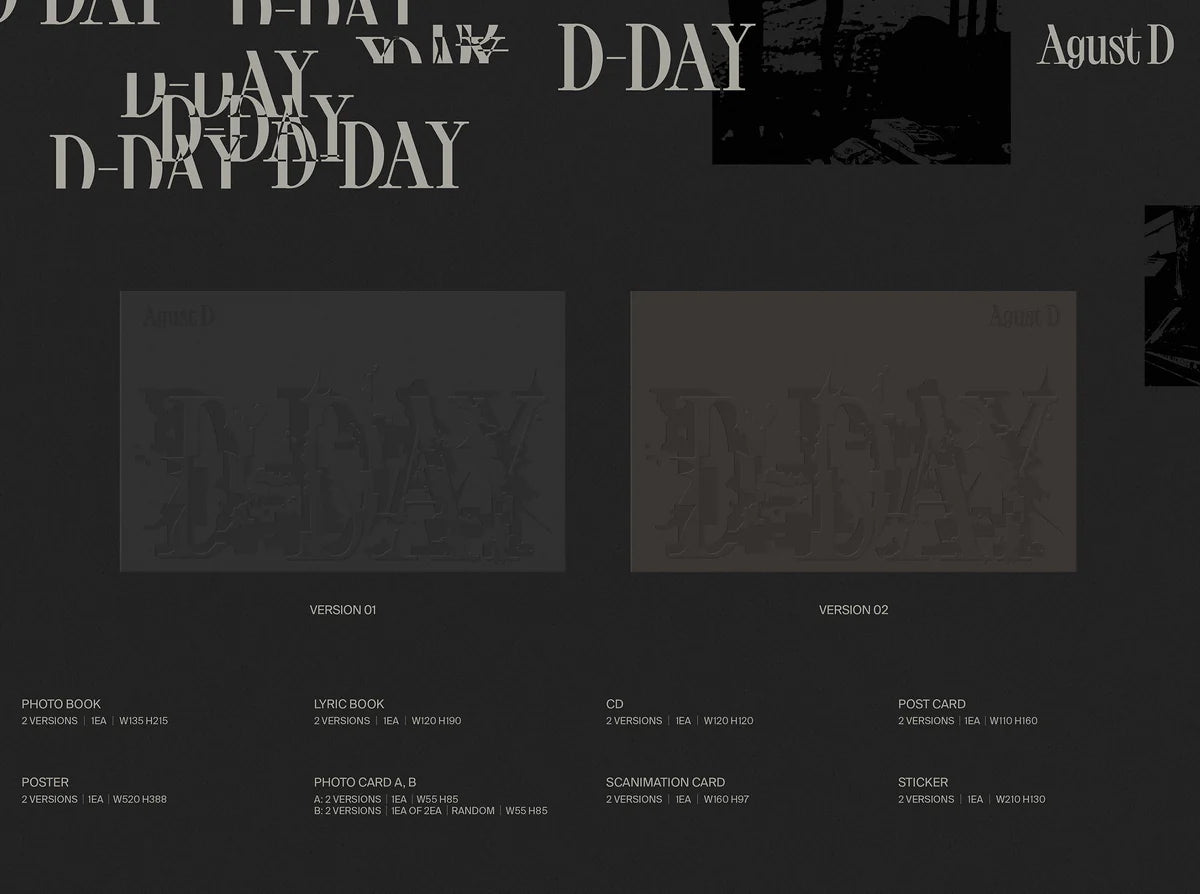 BTS SUGA (Agust D) - D-DAY (1ST SOLO ALBUM)