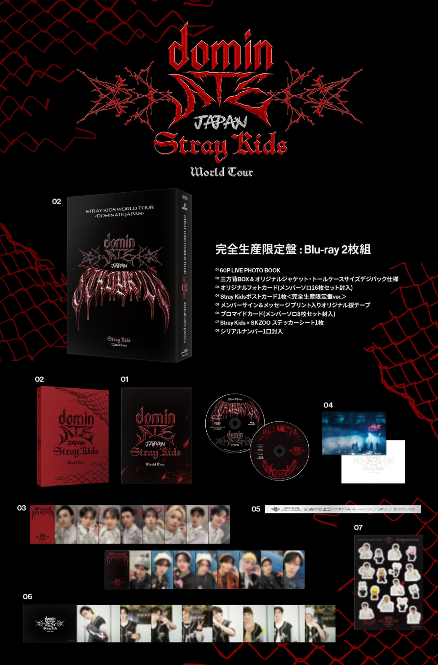 STRAY KIDS - WORLD TOUR 'DOMINATE JAPAN' (BLU-RAY) + HMV Gift