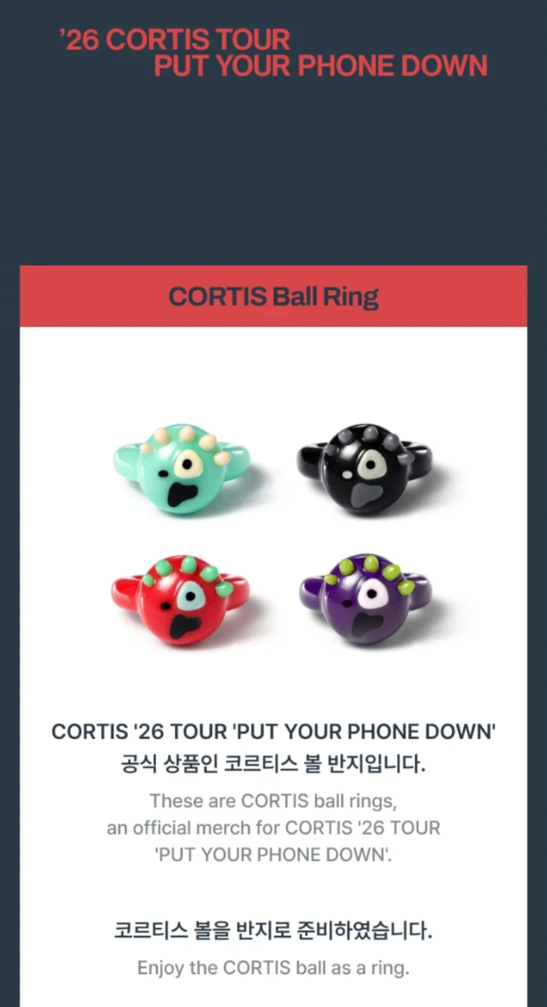 CORTIS - CORTIS BALL RING ('26 CORTIS TOUR : PUT YOUR PHONE DOWN MD)