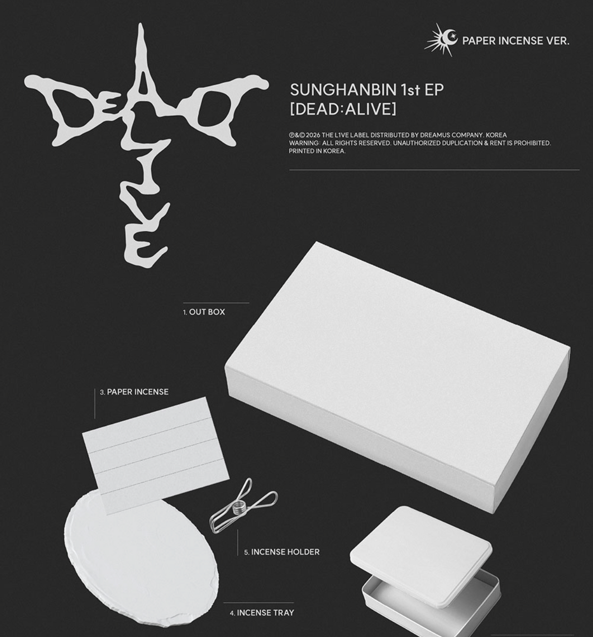 SUNG HANBIN (ZB1) - DEAD:ALIVE (PAPER INCENSE VER.)