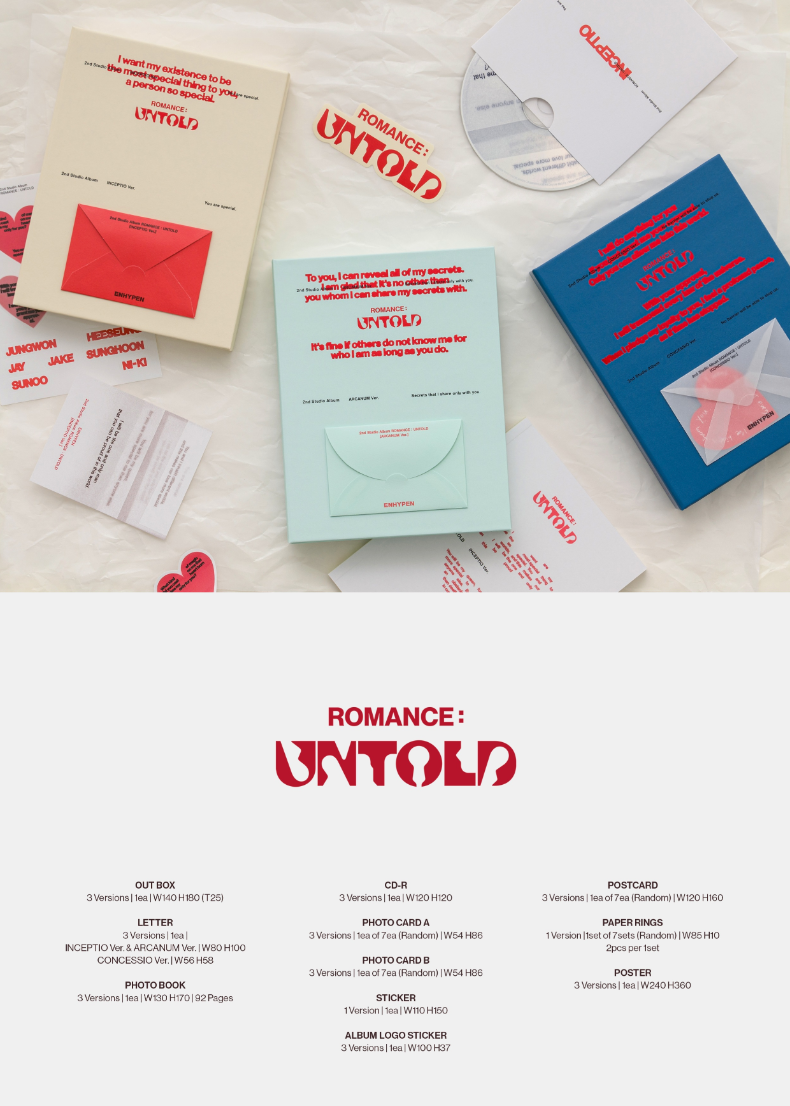 ENHYPEN - ROMANCE : UNTOLD (2ND STUDIO ALBUM) + Weverse Gift