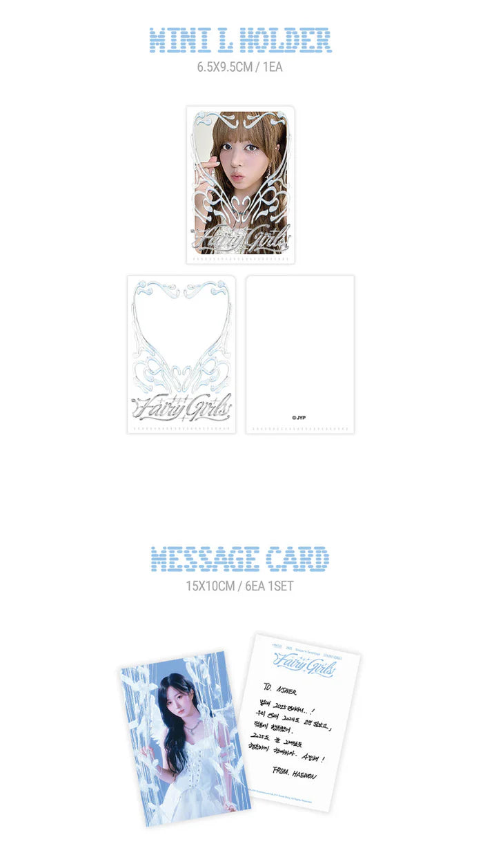 NMIXX - 2025 SEASON'S GREETINGS (FAIRY GIRLS) + JYP SHOP Photocard Set