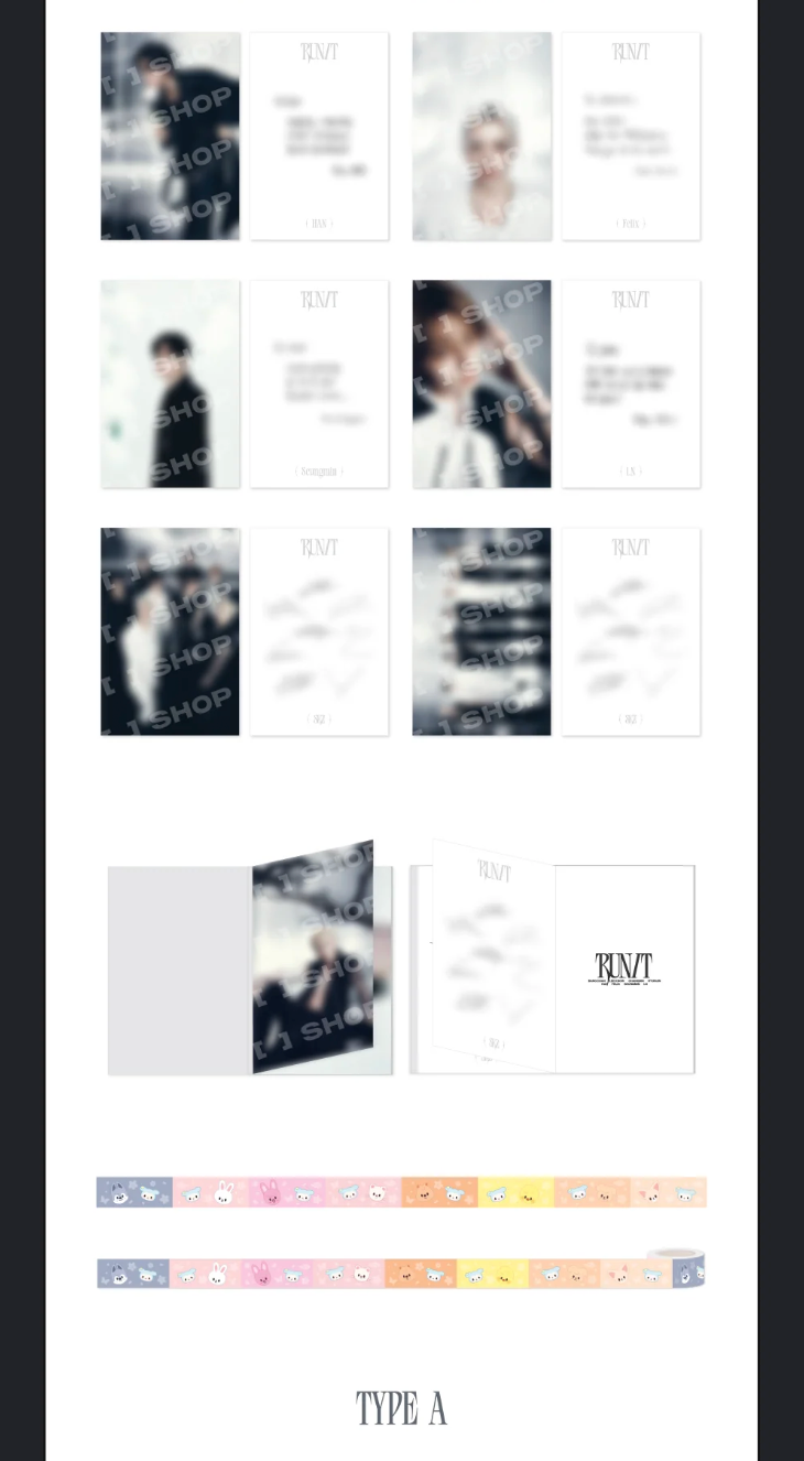 STRAY KIDS - POSTCARD BOOK & ROLL STICKER SET (WORLD TOUR 'RUN IT' MD)