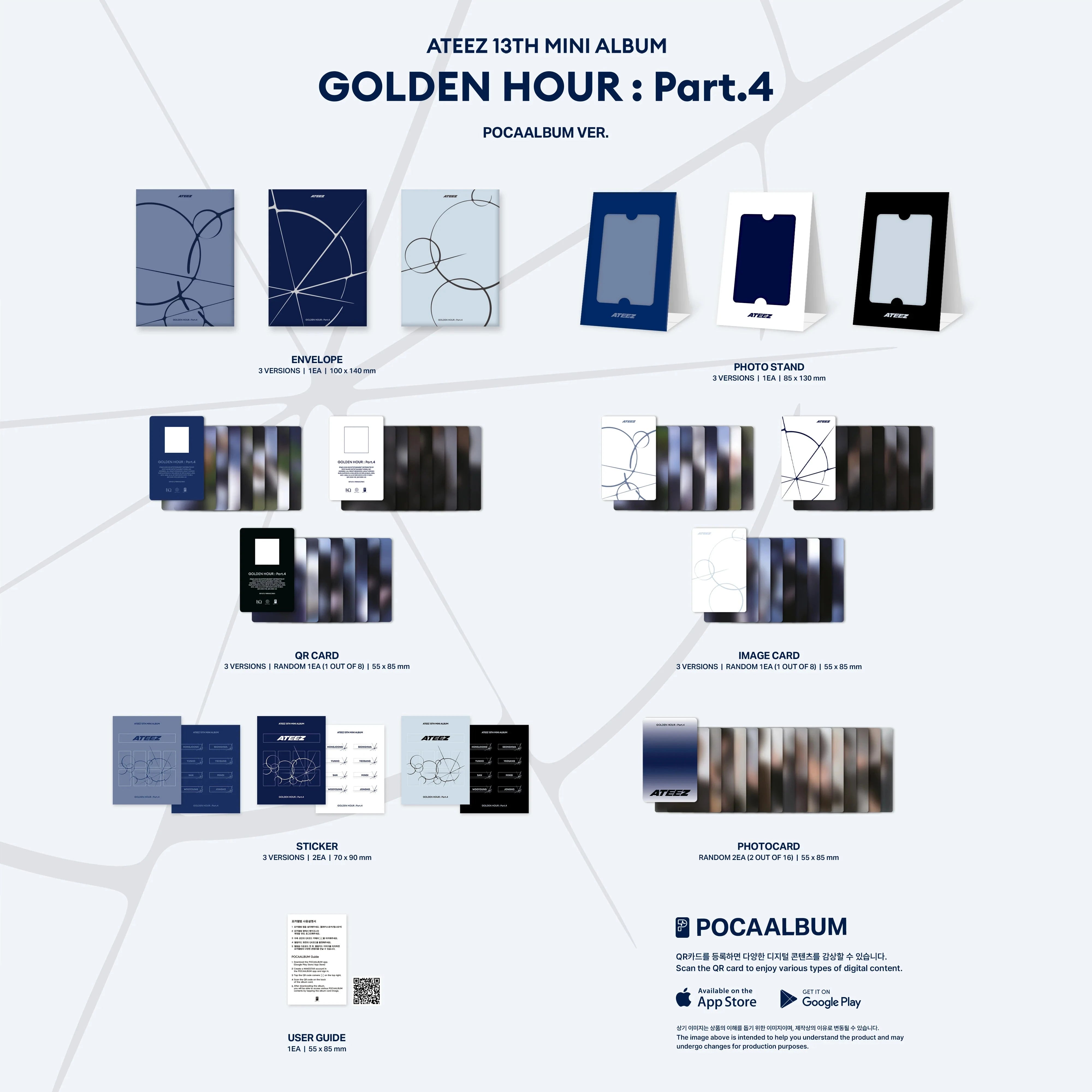ATEEZ - GOLDEN HOUR : PART.4 (POCA ALBUM) SET + TOKTOQ Gift Nolae