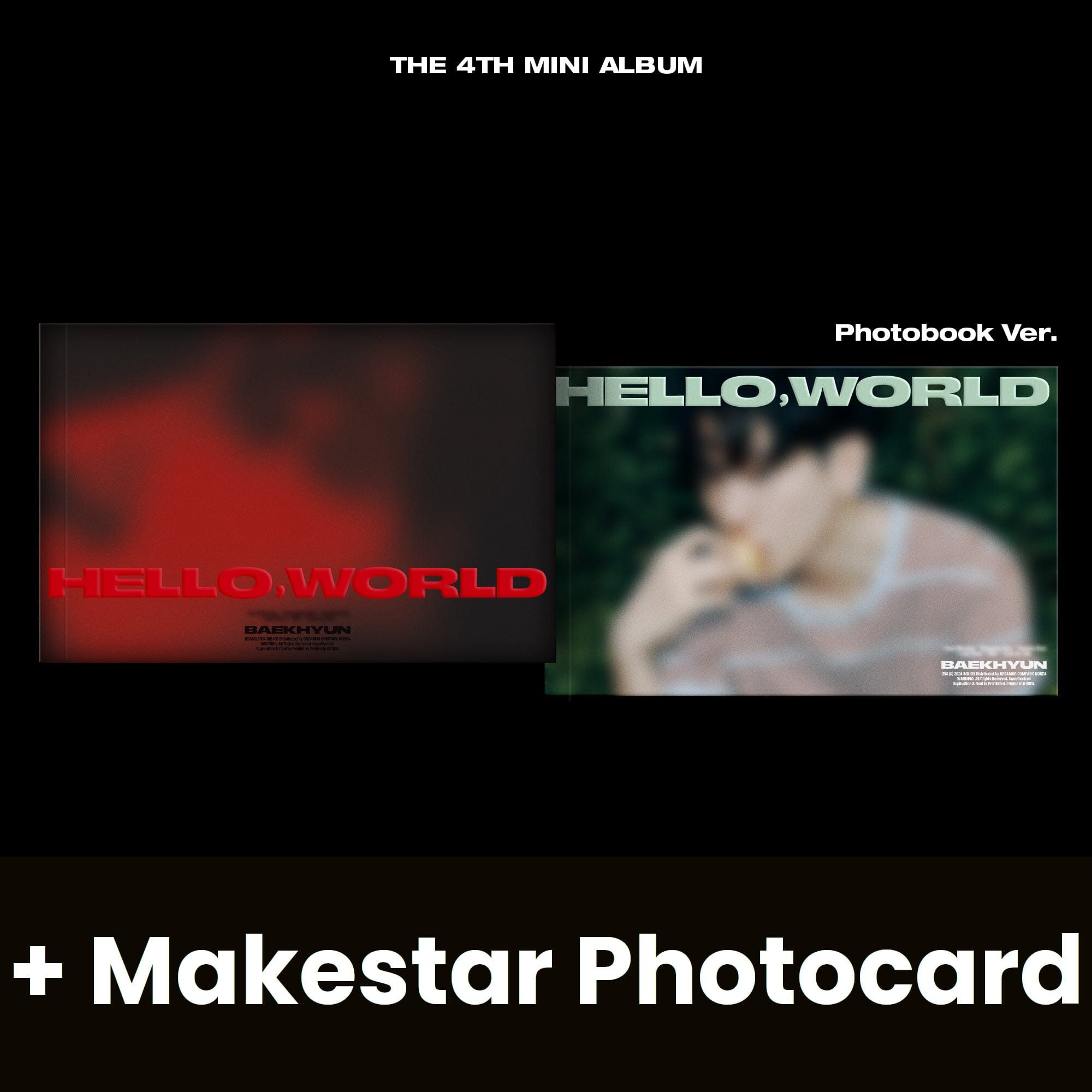 BAEKHYUN (EXO) - HELLO, WORLD (THE 4TH MINI ALBUM) PHOTOBOOK VER. + Makestar Photocard Nolae