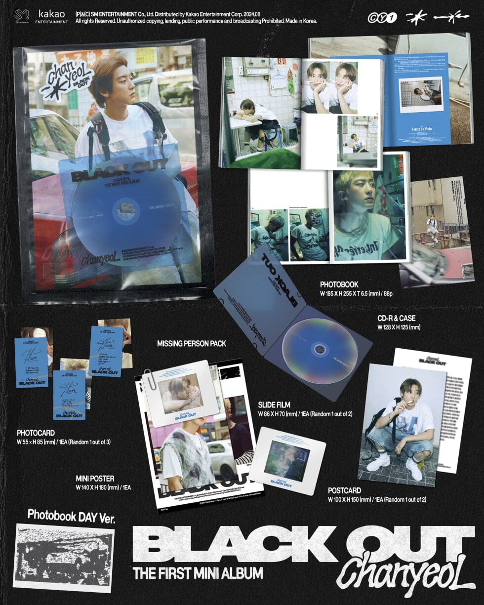 CHANYEOL (EXO) - BLACK OUT (THE 1ST MINI ALBUM) + Apple Music Photocard Nolae