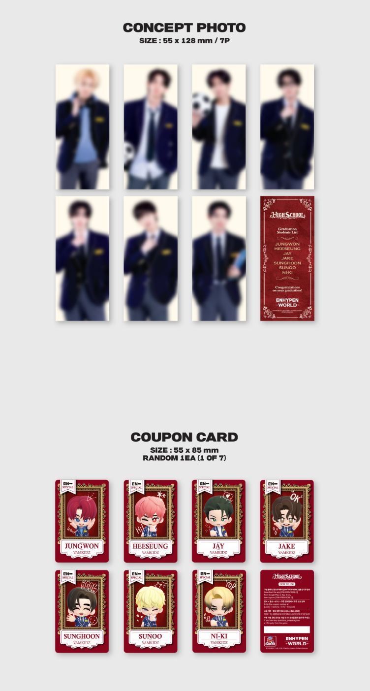 ENHYPEN - WORLD COUPON CARD COLLECTION (HIGH SCHOOL VER.) Nolae