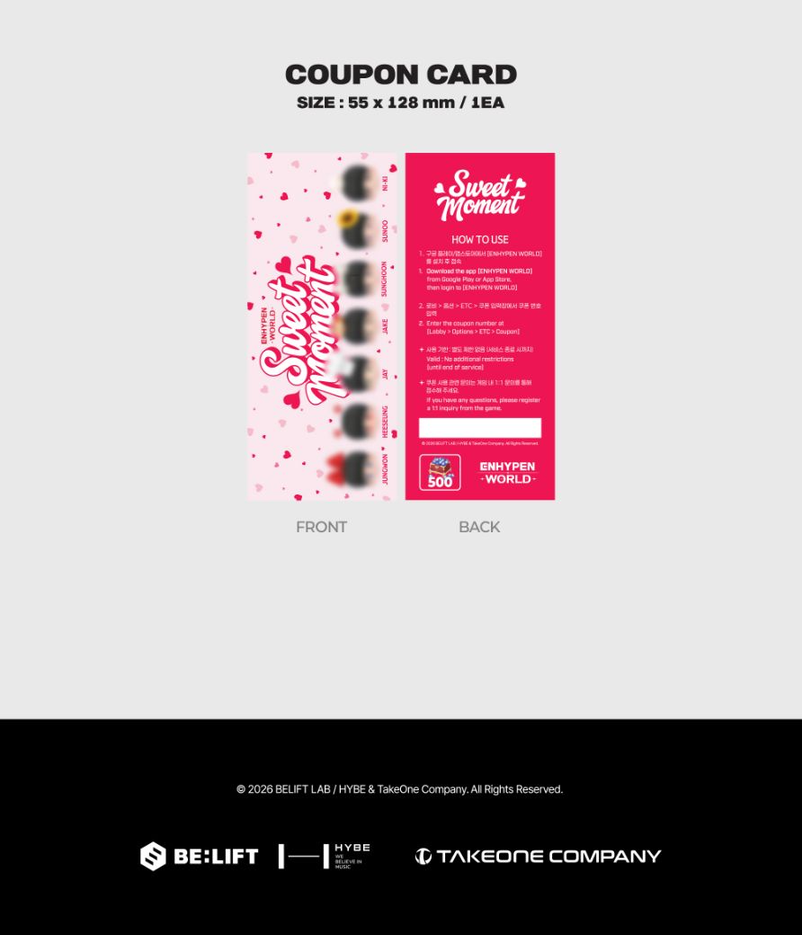 ENHYPEN - WORLD COUPON CARD COLLECTION (SWEET MOMENT VER.) Nolae