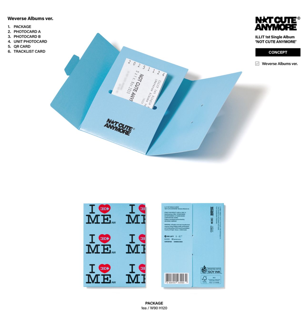 ILLIT - NOT CUTE ANYMORE (STANDARD + WEVERSE ALBUMS SET) + Weverse Gif