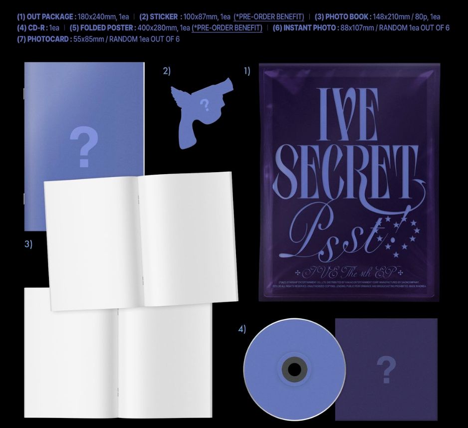 IVE - IVE SECRET (STANDARD & LOVED IVE SET) + Starship Square Photocards Nolae