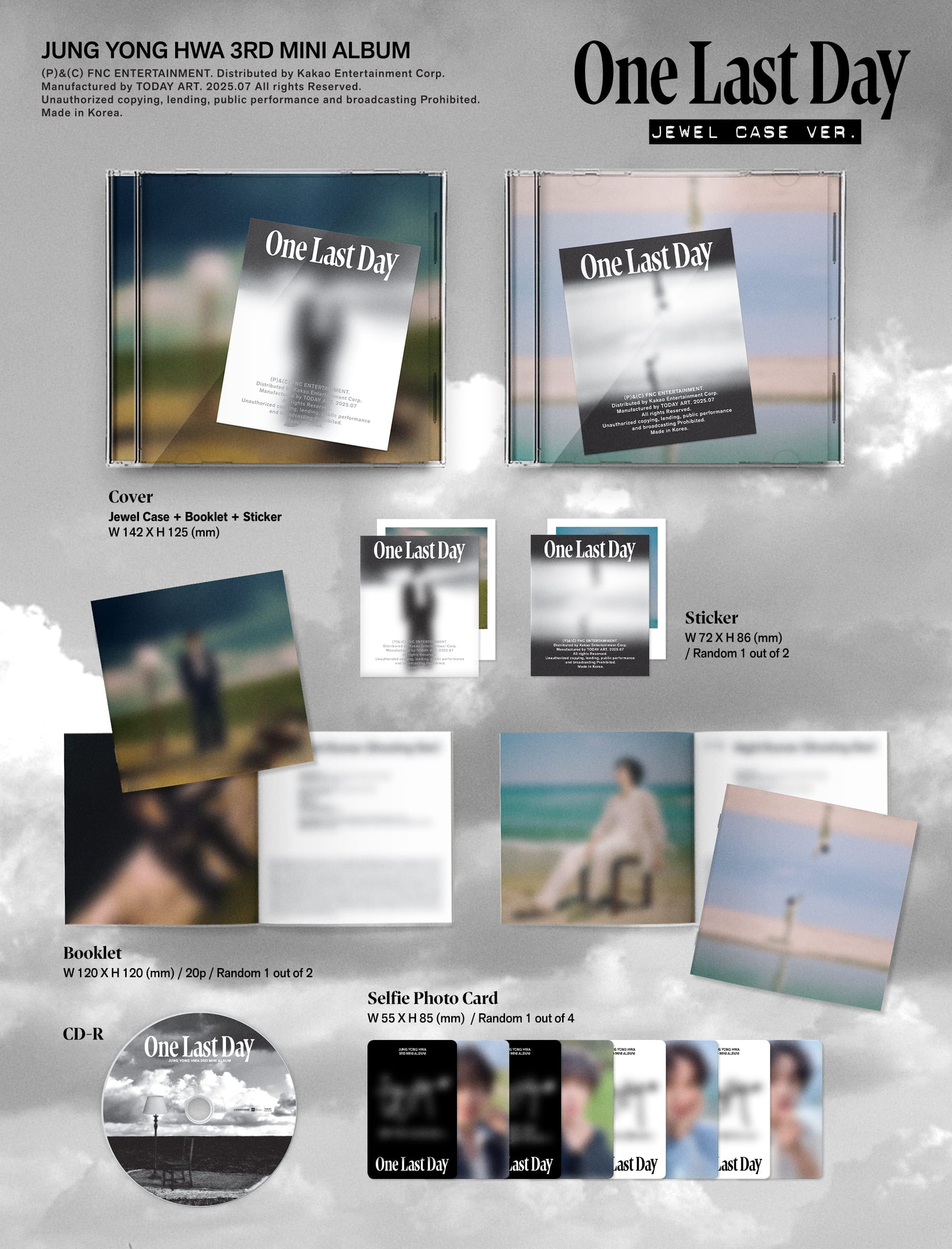 JUNG YONG HWA (CNBLUE) - ONE LAST DAY (JEWEL CASE VER.) Nolae