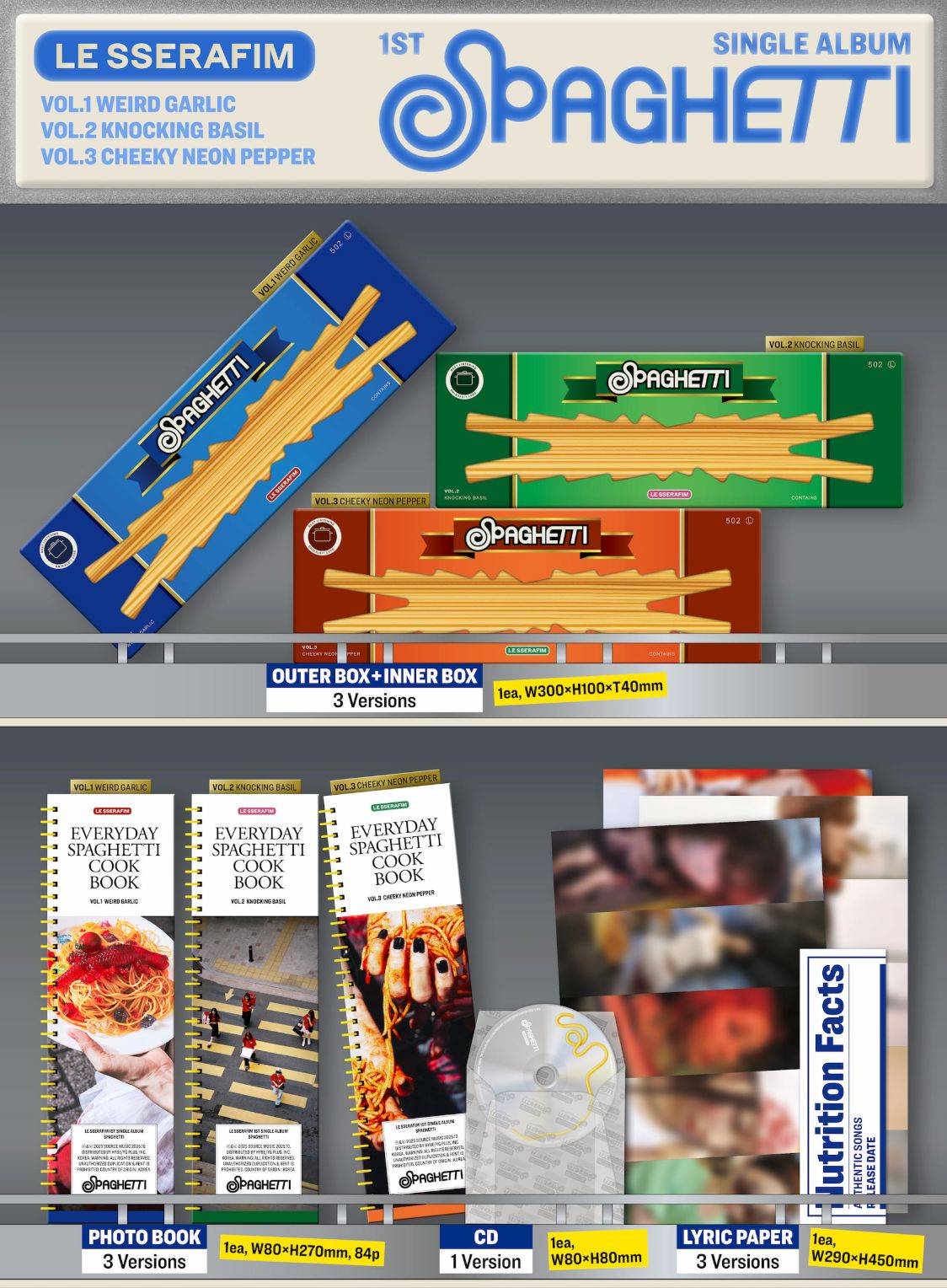 LE SSERAFIM - SPAGHETTI + Apple Music Photocard Nolae