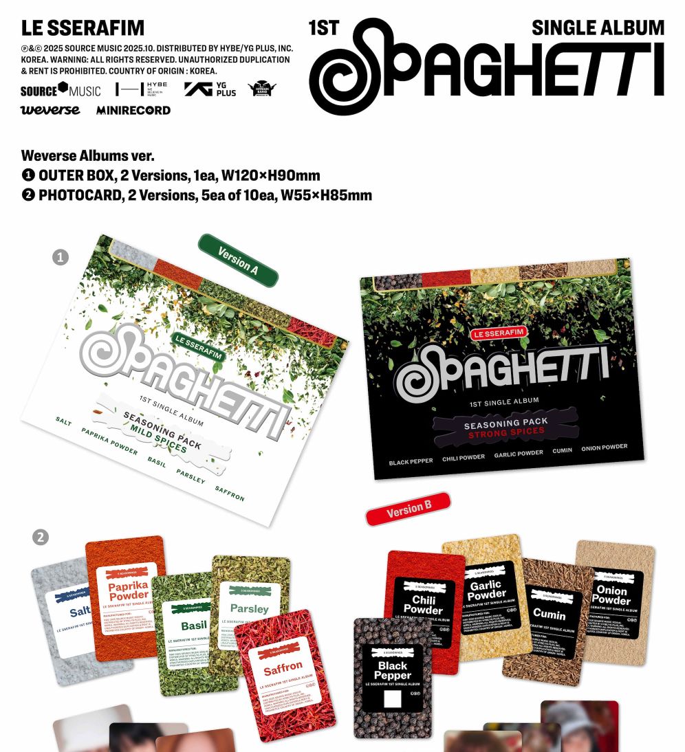 LE SSERAFIM - SPAGHETTI (WEVERSE ALBUMS VER.) + Apple Music Gift Nolae