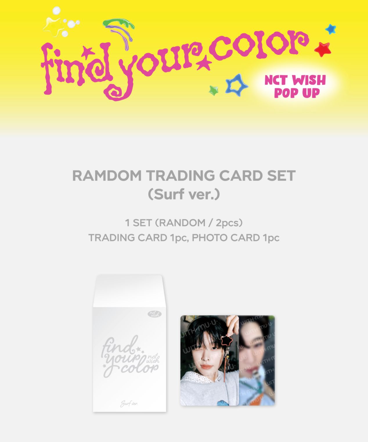 NCT WISH - RANDOM TRADING CARD SET (FIND YOUR COLOR POP UP MD) Nolae