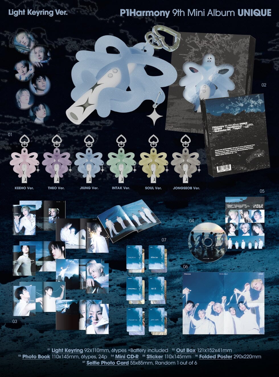 P1HARMONY - UNIQUE (LIGHT KEYRING VER.) Nolae