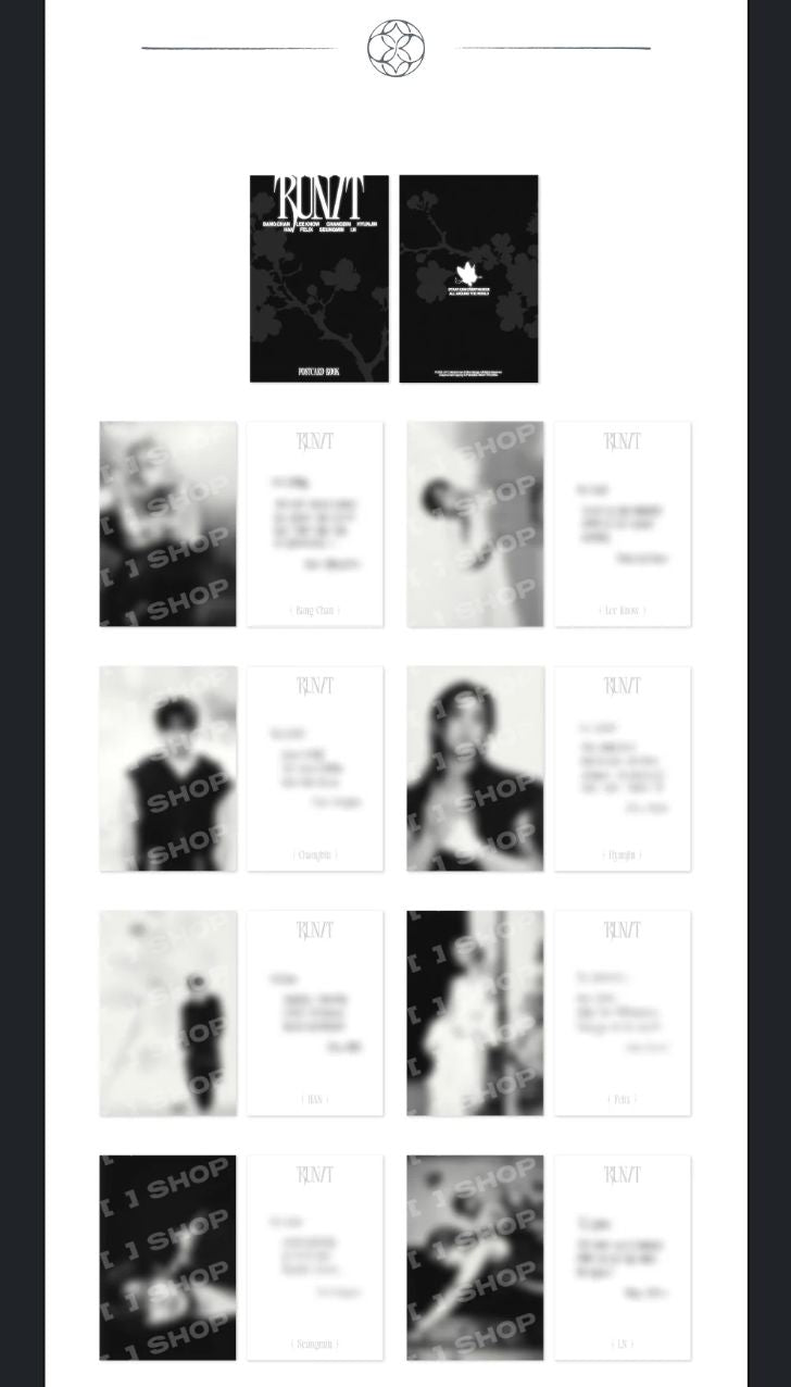 STRAY KIDS - POSTCARD BOOK & ROLL STICKER SET (WORLD TOUR 'RUN IT' MD) Nolae