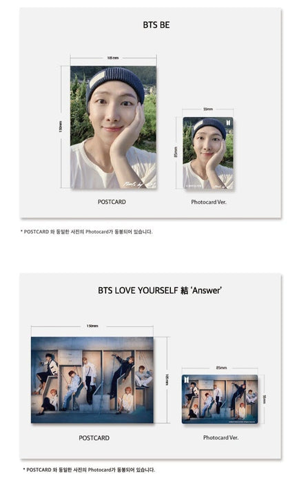 BTS - LENTICULAR POSTCARDS (LOVE YOURSELF ANSWER & BE) Nolae Kpop