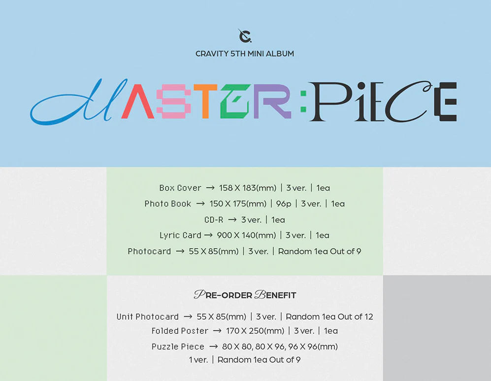 CRAVITY - MASTER PIECE (5TH MINI ALBUM) Nolae Kpop