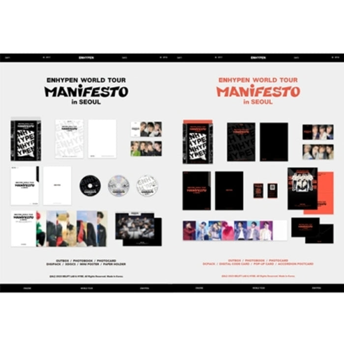 ENHYPEN - WORLD TOUR [MANIFESTO in SEOUL] (Digital Code+DVD set.) Nolae Kpop