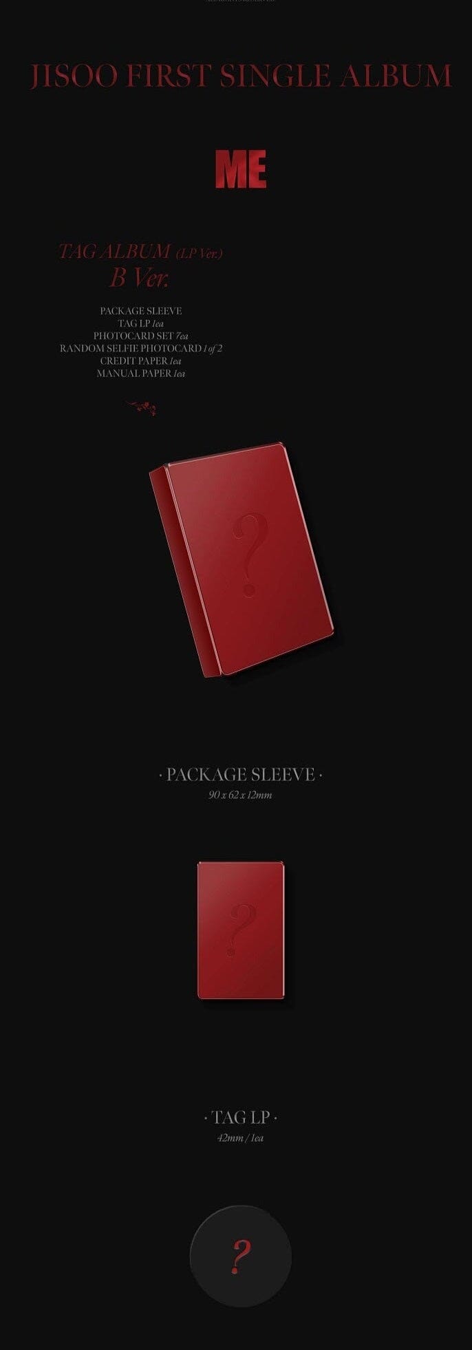JISOO - FIRST SINGLE ALBUM [ME] YG TAG ALBUM (LP Ver.) Nolae Kpop