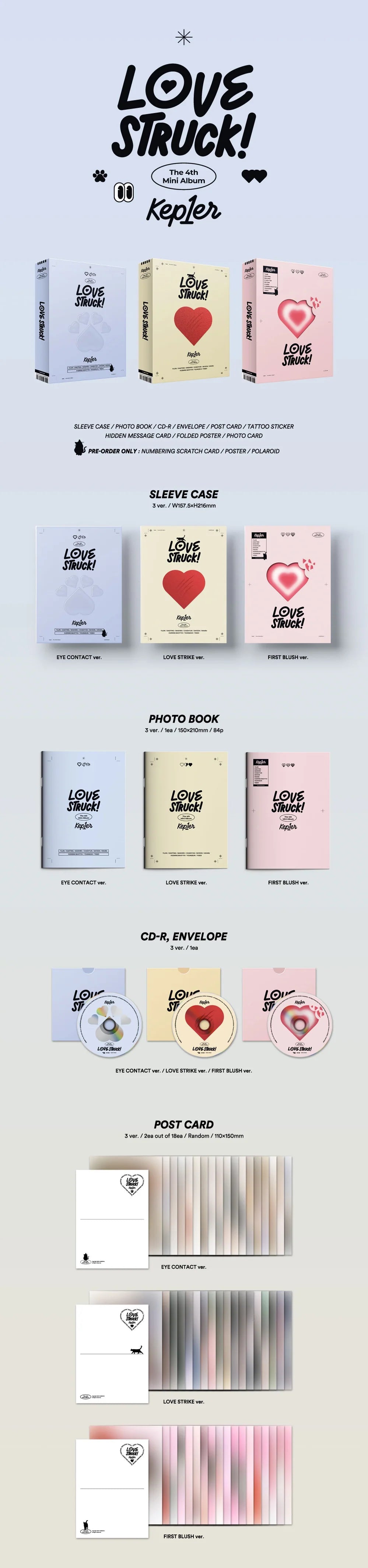 KEP1ER - LOVESTRUCK! (4TH MINI ALBUM) + Makestar Photocard Nolae Kpop