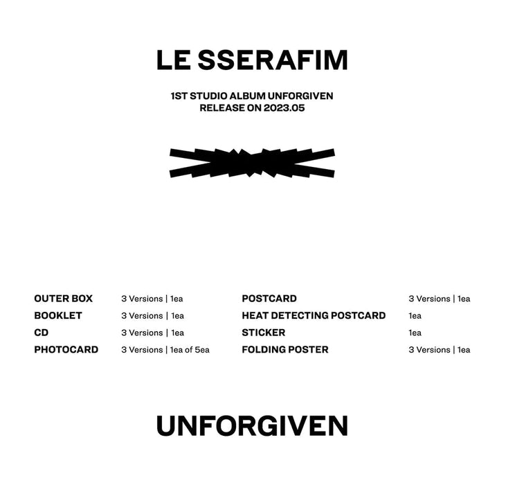 LE SSERAFIM - UNFORGIVEN (1st Studio Album) + Weverse Gift Nolae Kpop