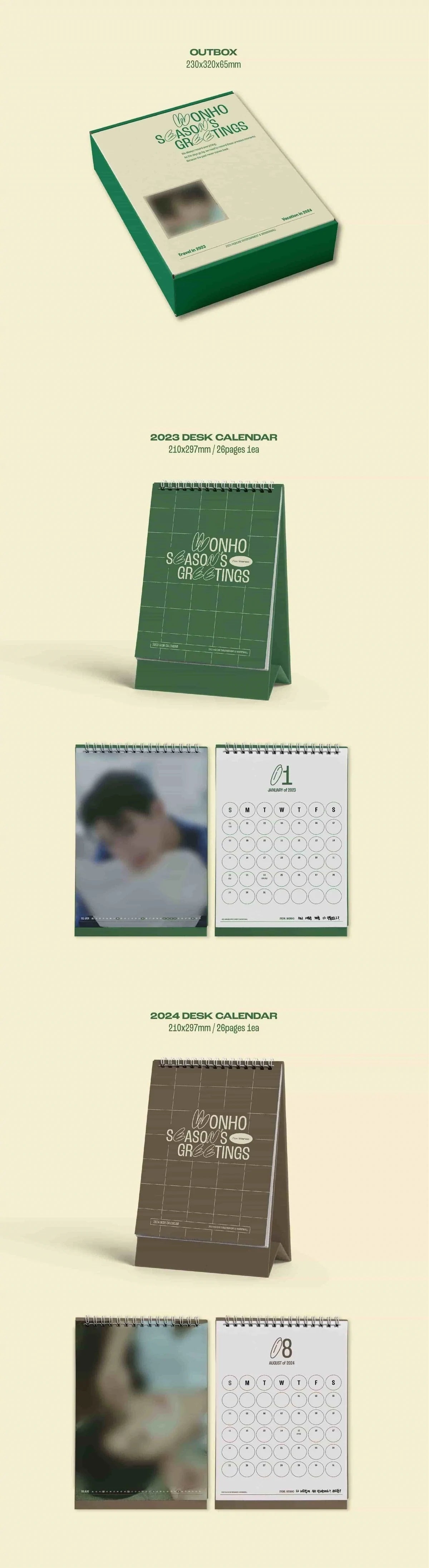 WONHO - 2023+2024 SEASON'S GREETINGS "TRAVEL IN 2023 VACATION IN 2024" Nolae Kpop