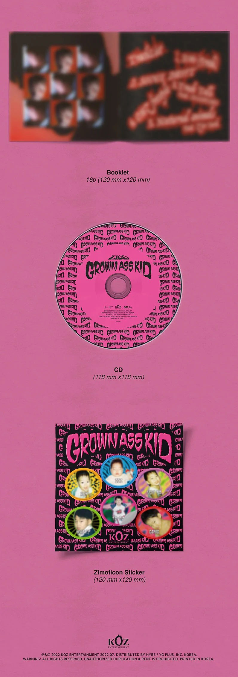 ZICO - 4TH MINI ALBUM GROWN ASS KID (JEWEL VER.) Nolae Kpop